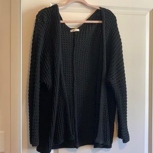 🌱 black knit cozy cardigan